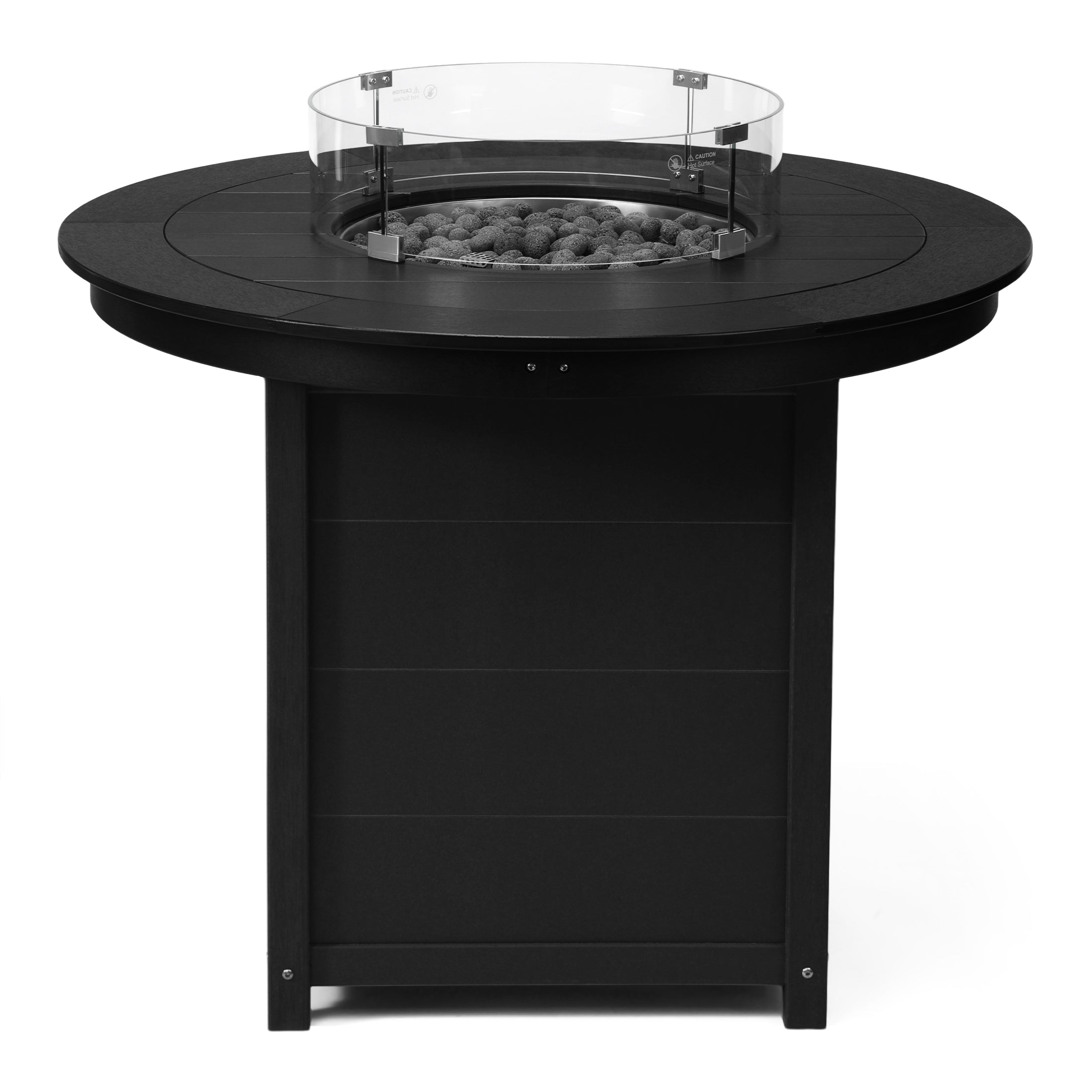 Helios 47" Modern Outdoor Patio Propane Round Counter Height Fire Pit Table