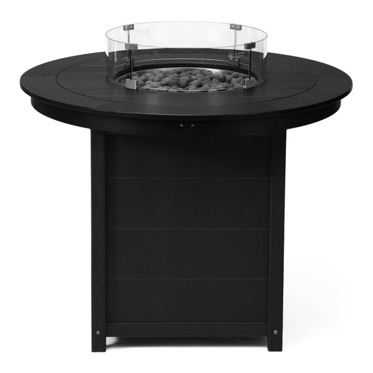 Helios 47" Modern Outdoor Patio Propane Round Counter Height Fire Pit Table