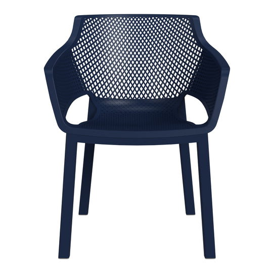 Playa Outdoor Modern Stackable Plastic Resin Patio Dining Armchair (Set of 4)