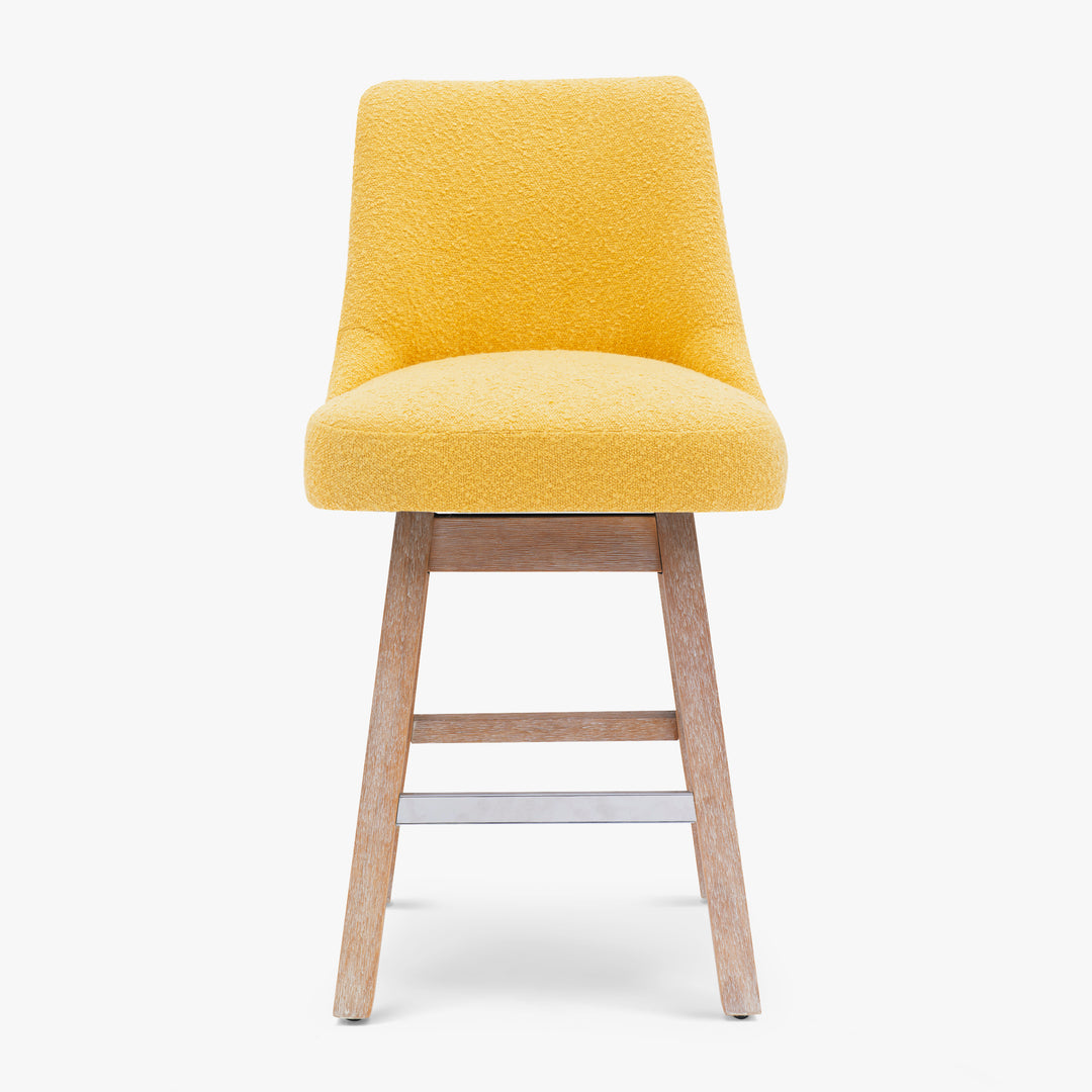 Genevieve 26" Upholstered Swivel Counter Height Bar Stools (Set of 3)