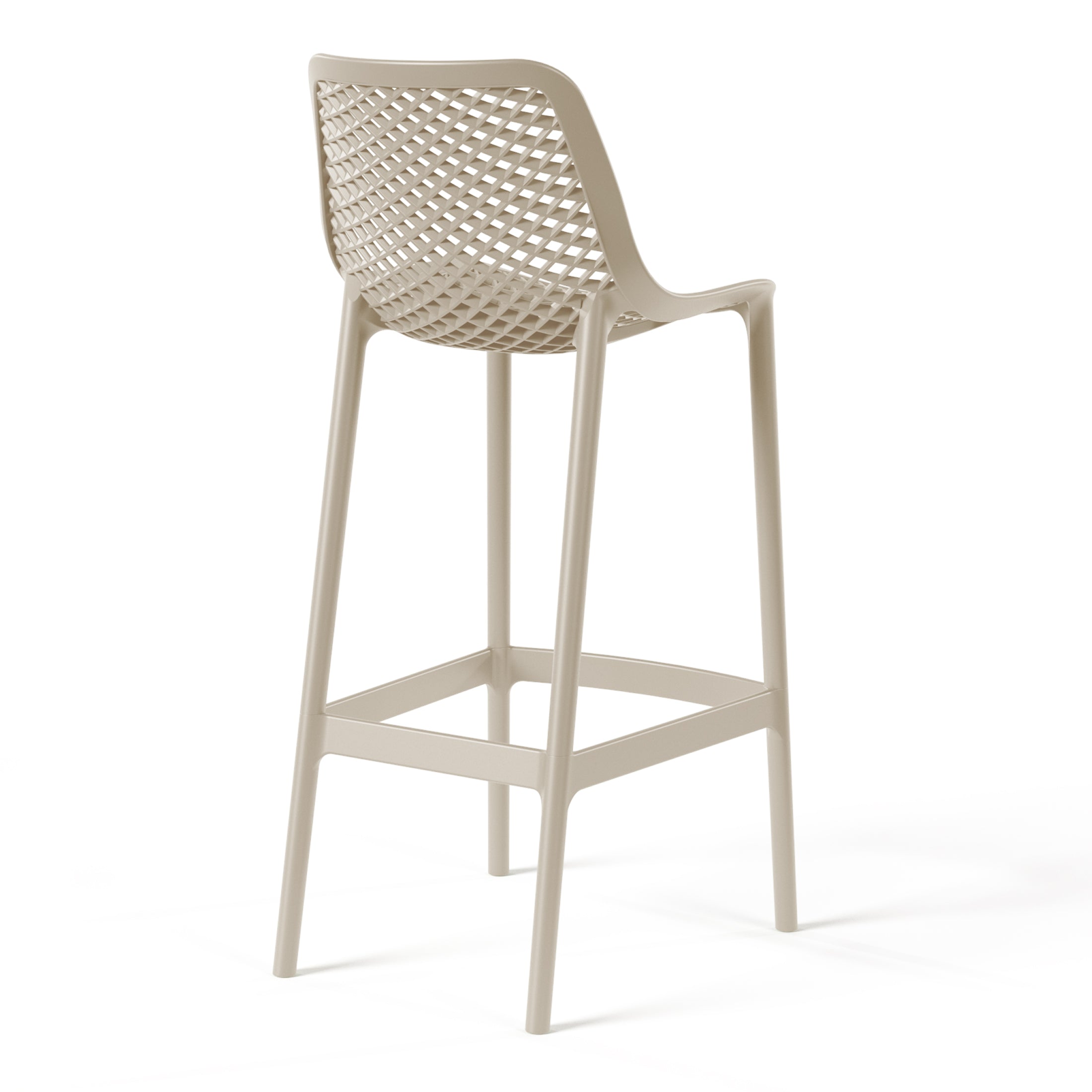 Playa 41.75" Outdoor Modern Polypropylene Plastic Patio Bar Height Stools (Set of 2)