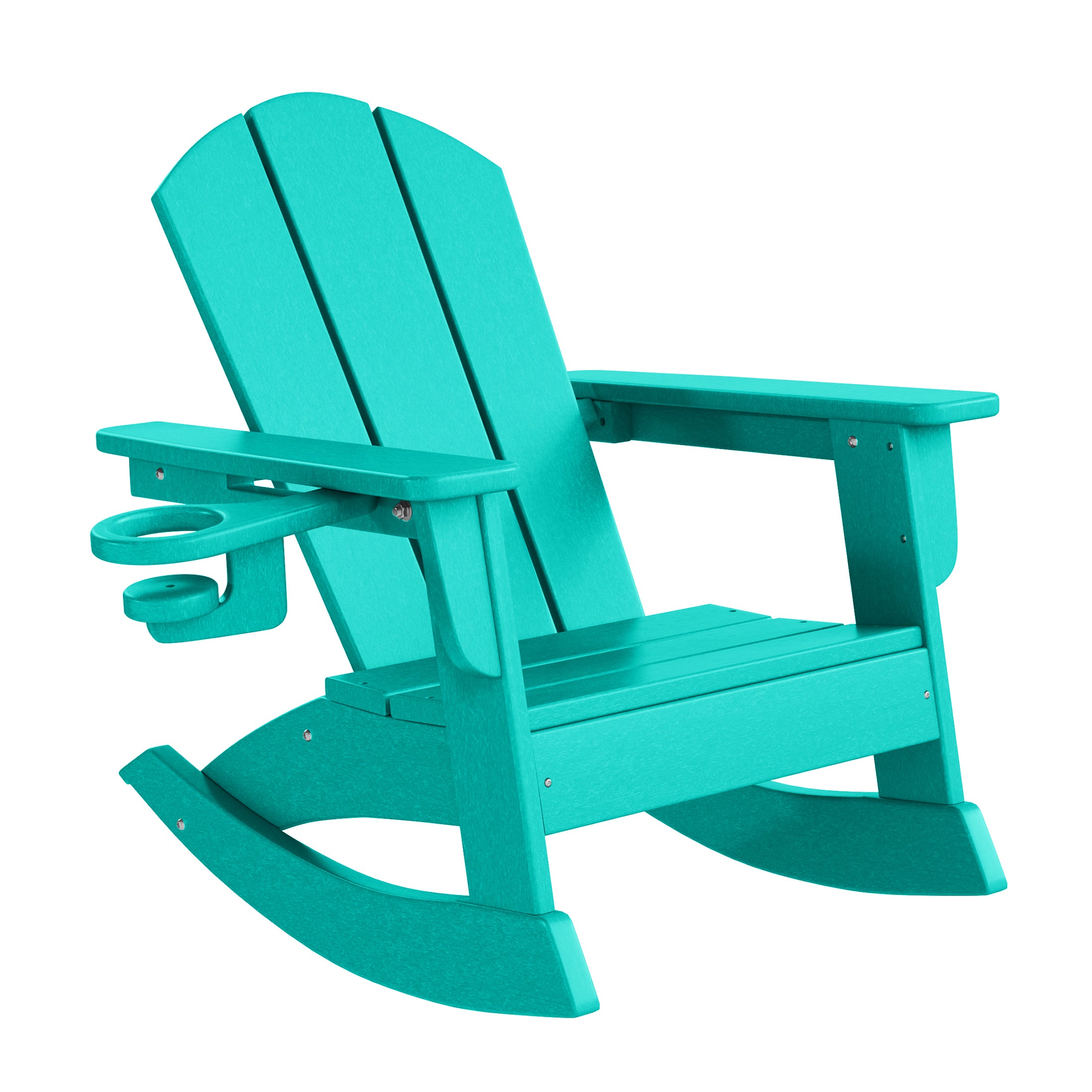 Malibu 3-Piece Kids Rocking Chair With Cup Holder and Square Side Table Set