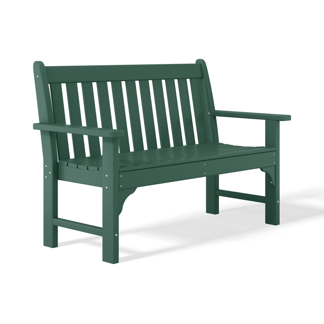 Malibu Outdoor 2-Person All-Weather HDPE Front Porch Garden Bench