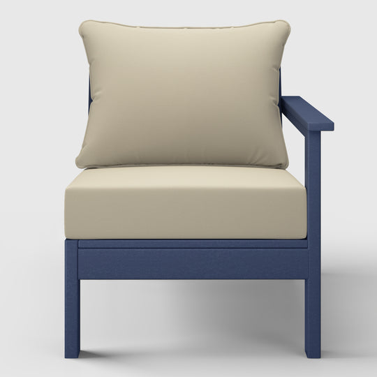 Avalon Outdoor Patio HDPE Right Arm Sectional Corner Club Chair with Patio Cushions