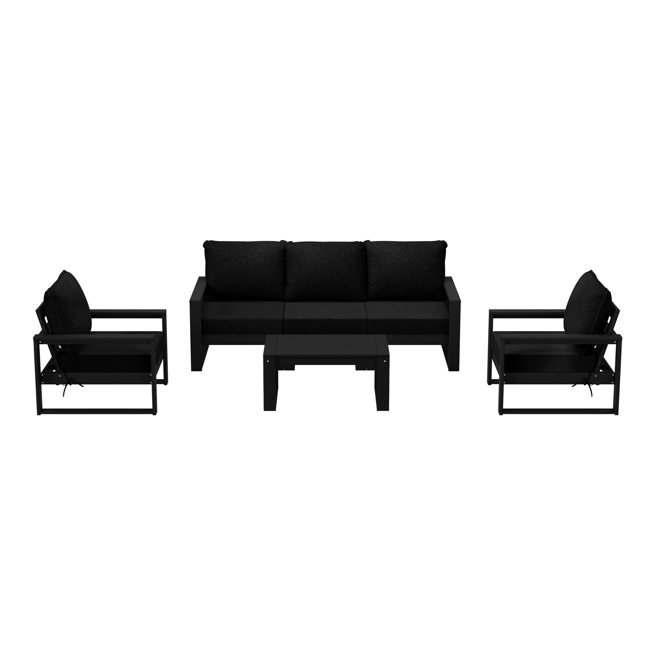 Montara 6-Piece Modern HDPE Outdoor Patio Furniture Sofa Conversation Set with Coffee Table