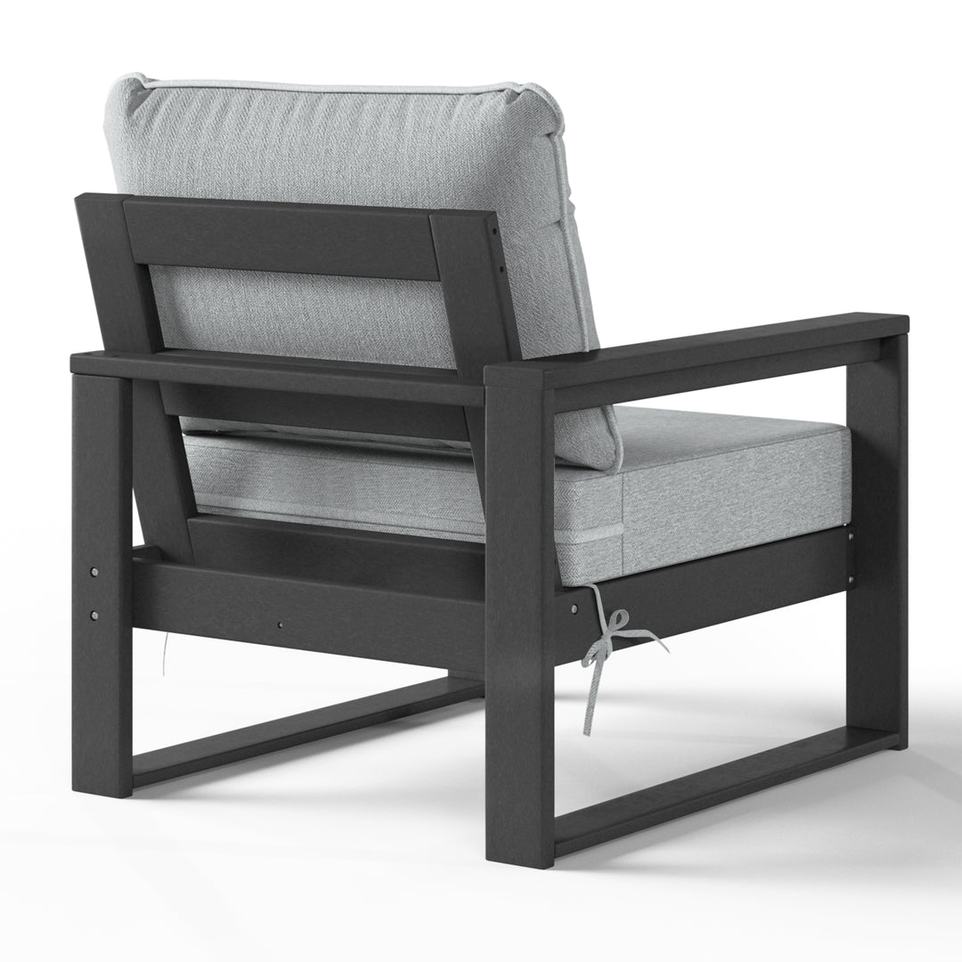 Outdoor HDPE Left Arm Sectional Patio Corner Club Chair with Patio Cushions