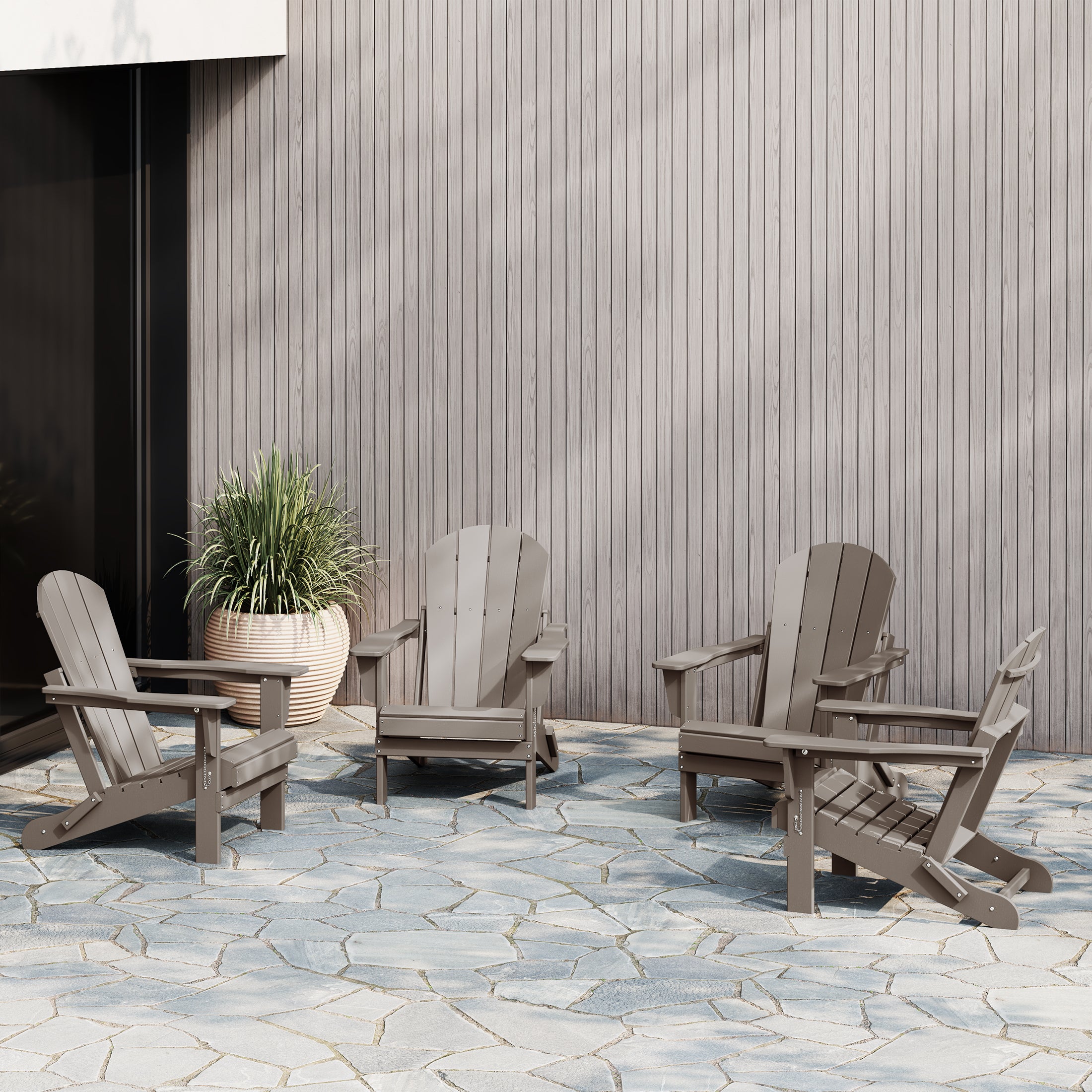 Malibu outdoor folding Poly Adirondack chair (Set of 4)