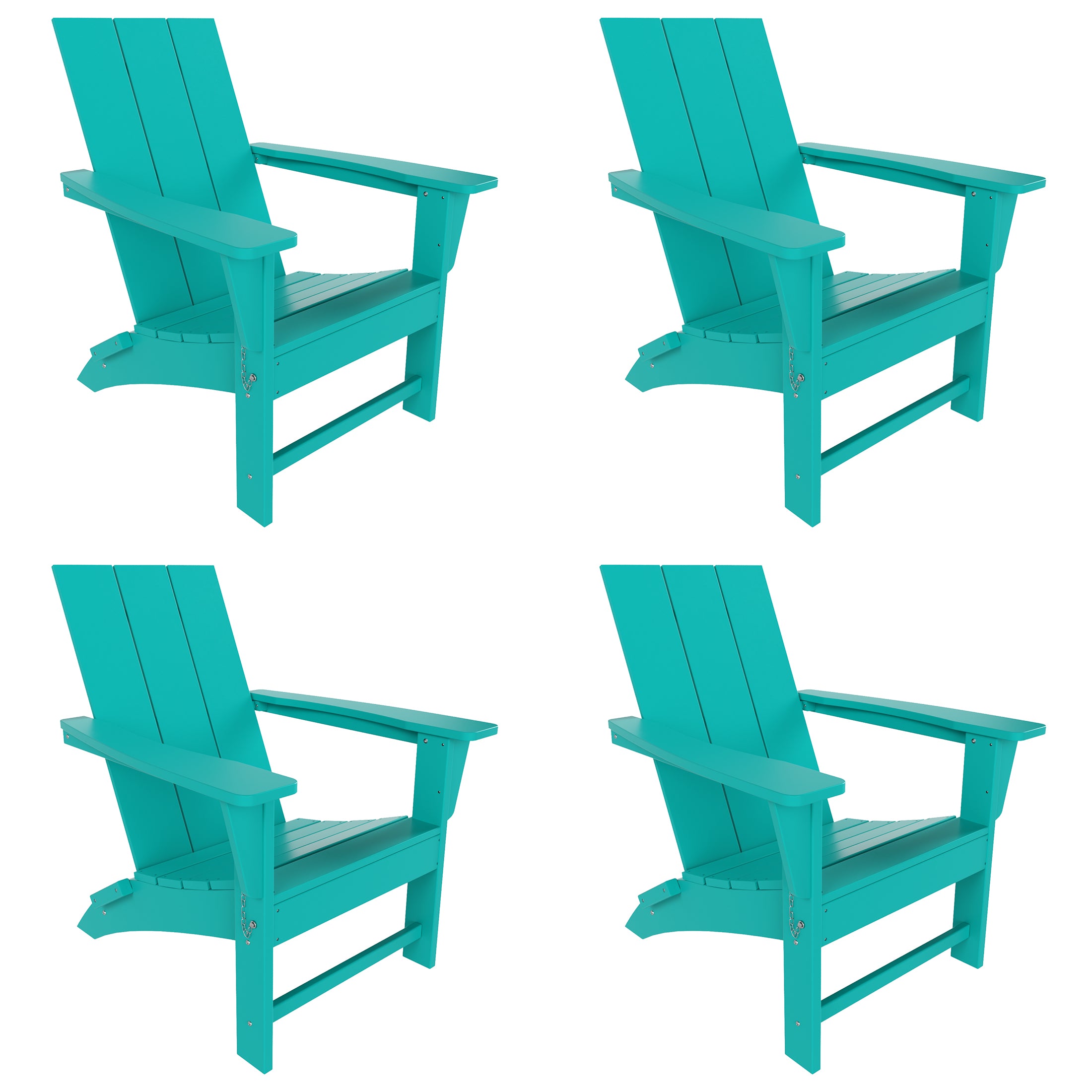 Ashore Modern Outdoor Folding Adirondack Chair (Set of 4)
