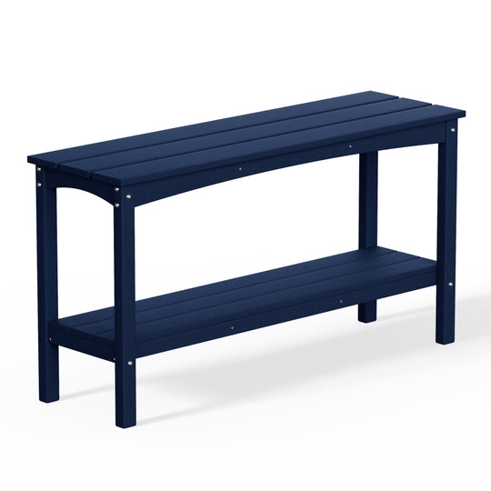 Malibu 55" Outdoor Patio HDPE Adirondack 2-Tier Shelf Console Table