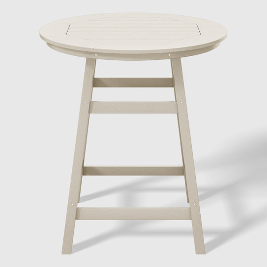 Malibu 5-Piece HDPE Outdoor Patio Dining Bar Bistro Table Set with Counter High Round Bar Stools