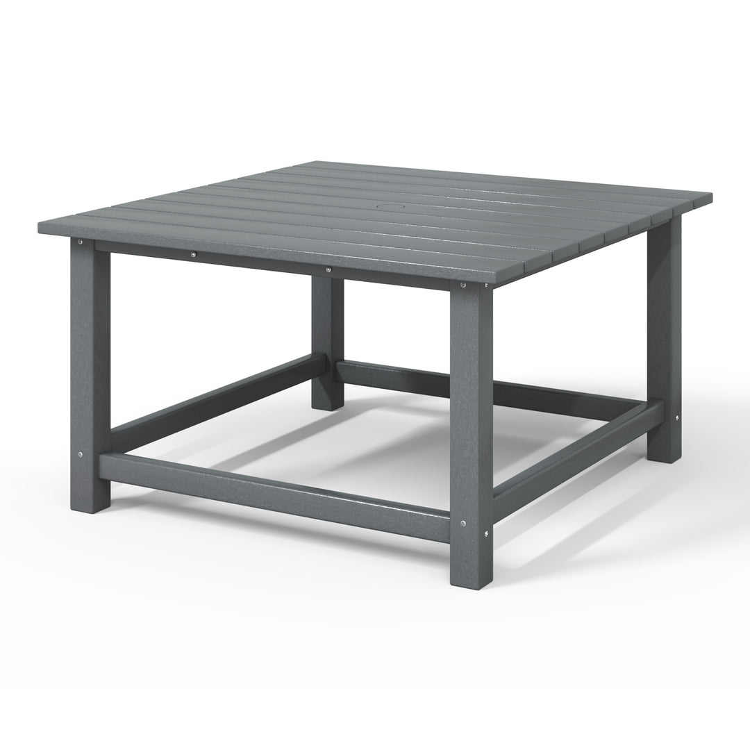 Malibu Low Outdoor HDPE Square Patio Coffee Table