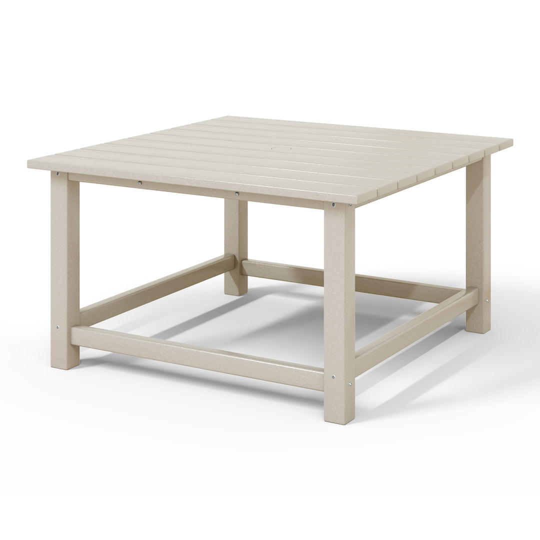Malibu Low Outdoor HDPE Square Patio Coffee Table