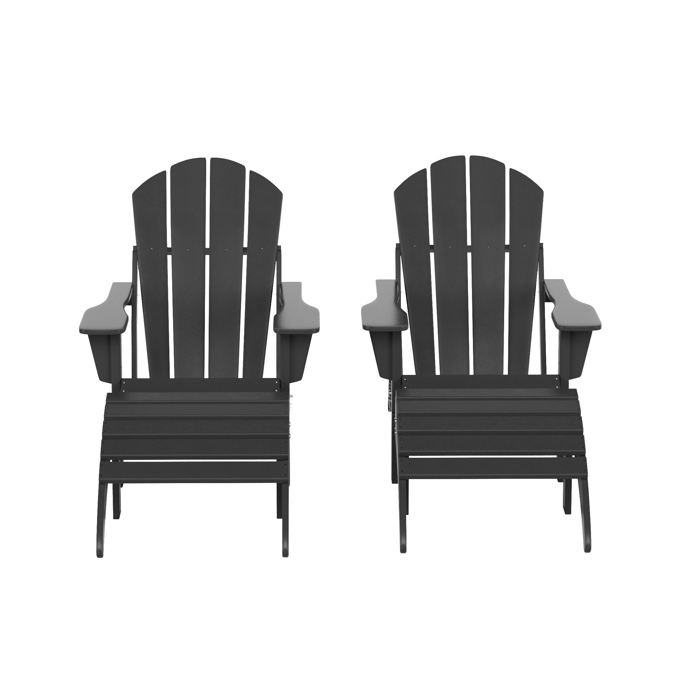 Malibu 4-Piece set classic Adirondack chairs with ottoman (2 seater)