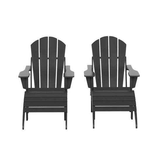 Malibu Westintrends 4-Piece set classic Adirondack chairs with ottoman (2 seater)