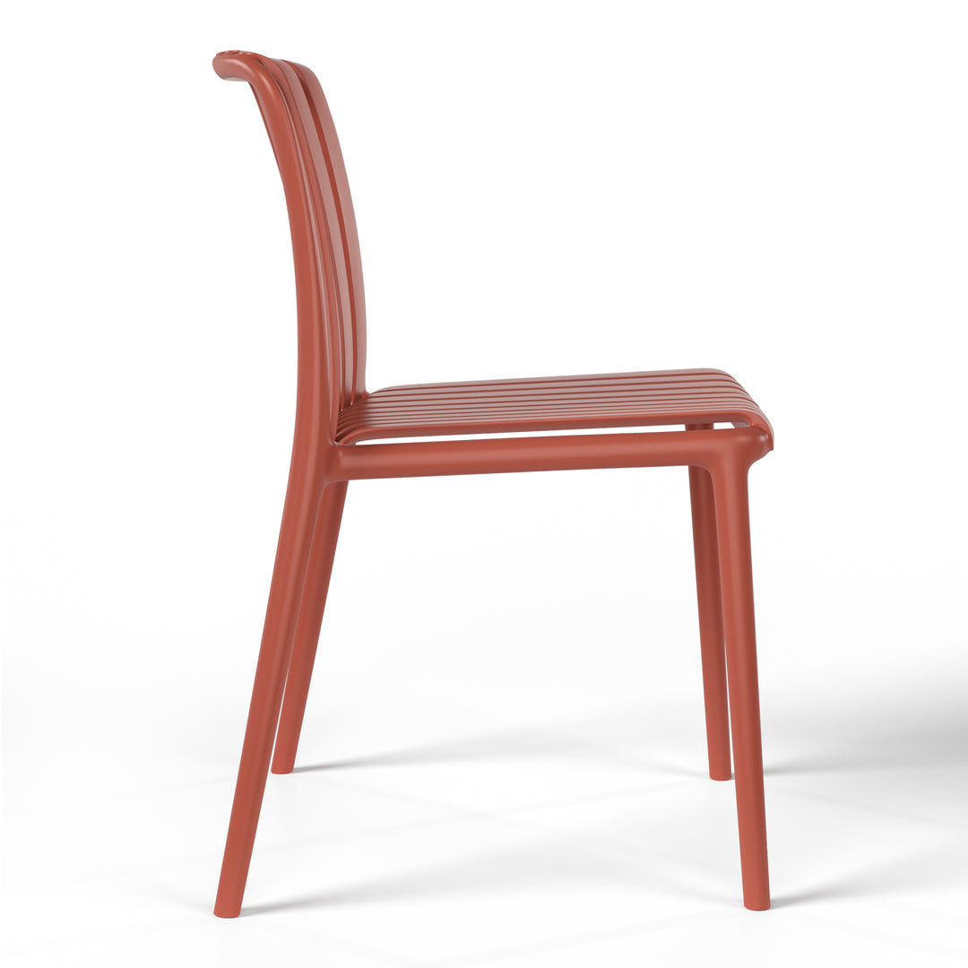 Playa Outdoor Stackable Polypropylene Plastic Dining Side Chairs (Set of 2)