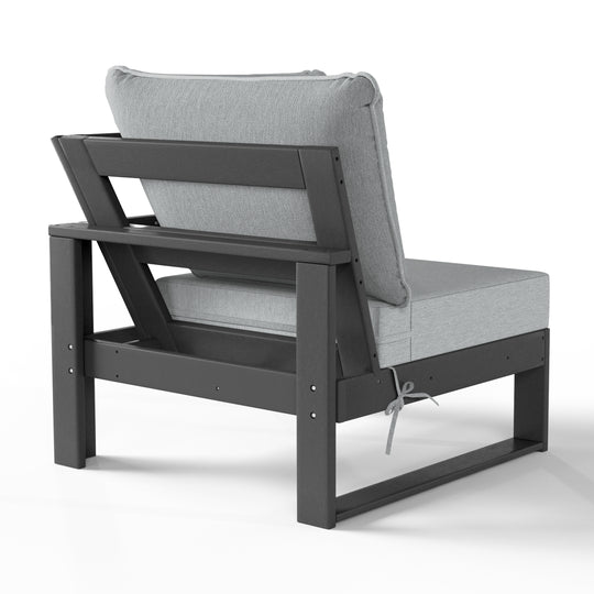 Outdoor HDPE Sectional Corner Sofa Seat with Water-Proof Cushions