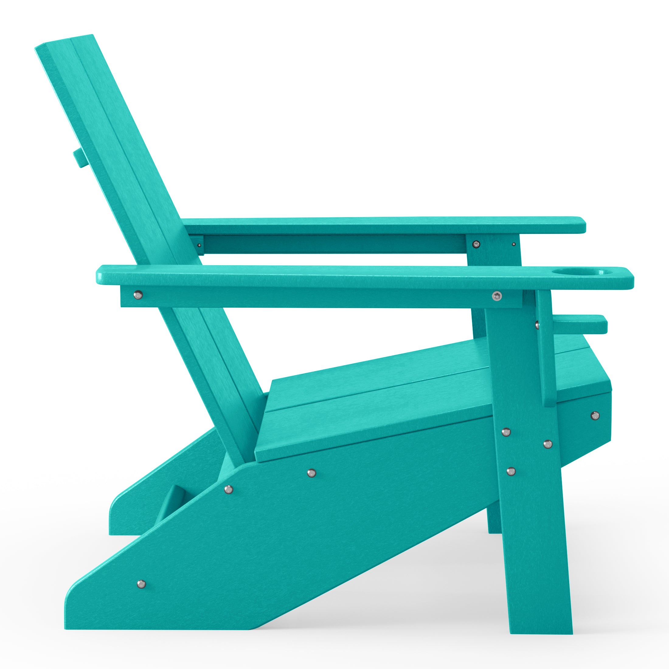 Riviera Outdoor HDPE Modern Adirondack Chair with Cup Holder (Set of 4)
