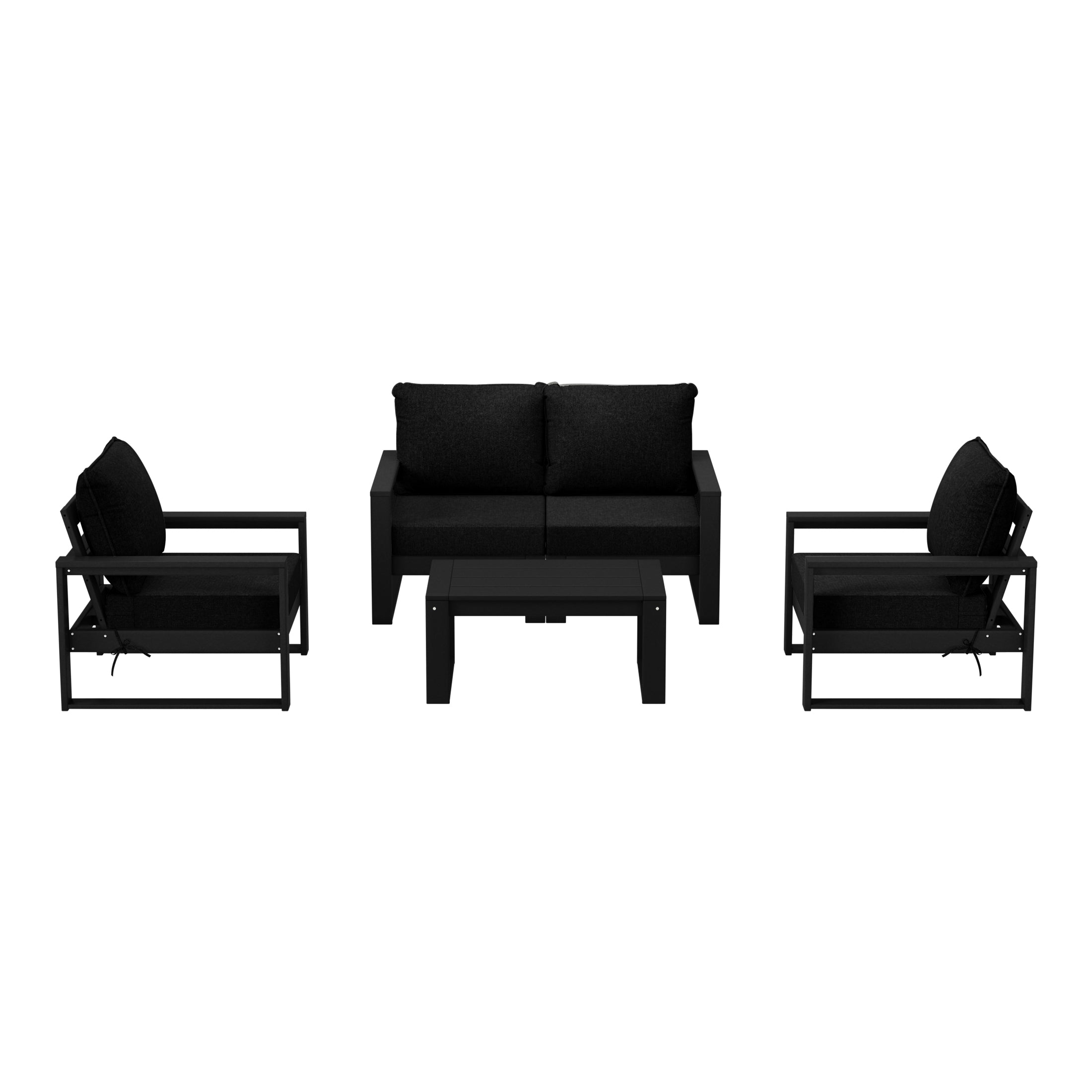 Montara 5-Piece Modern HDPE Outdoor Patio Furniture Sofa Conversation Set with Coffee Table