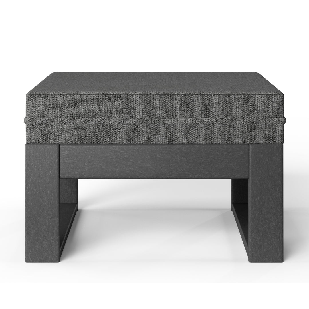 Montara Outdoor HDPE Patio Ottoman with Waterproof Olefin Cushions