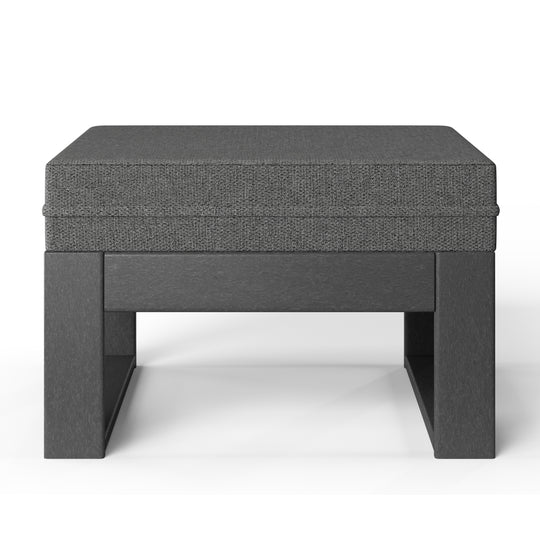Montara Outdoor HDPE Patio Ottoman with Waterproof Olefin Cushions