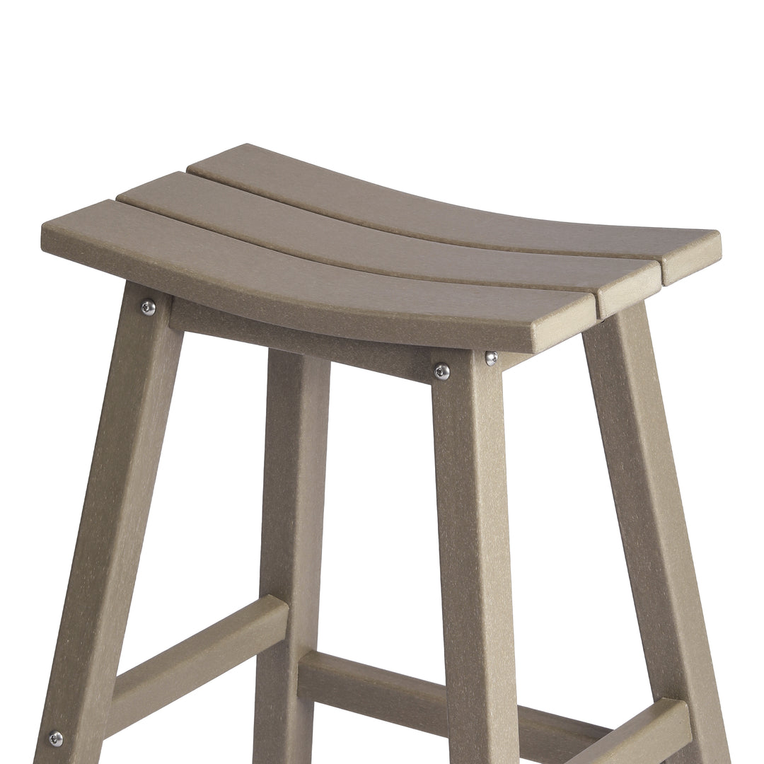Malibu 24" HDPE Outdoor Patio Counter Height Bar Stools (Set of 2)