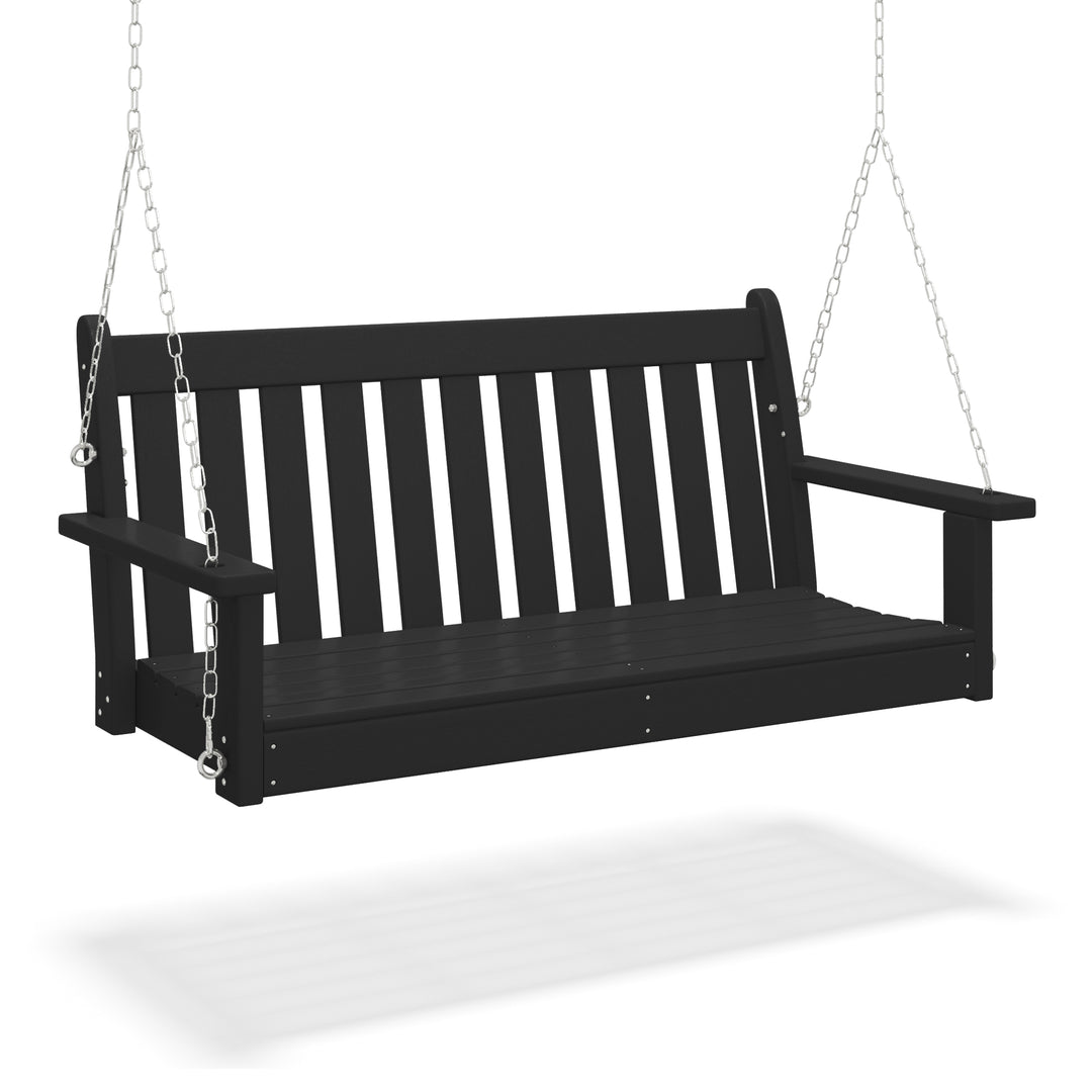 Malibu Outdoor Patio HDPE Hanging Front Porch Swing Bench