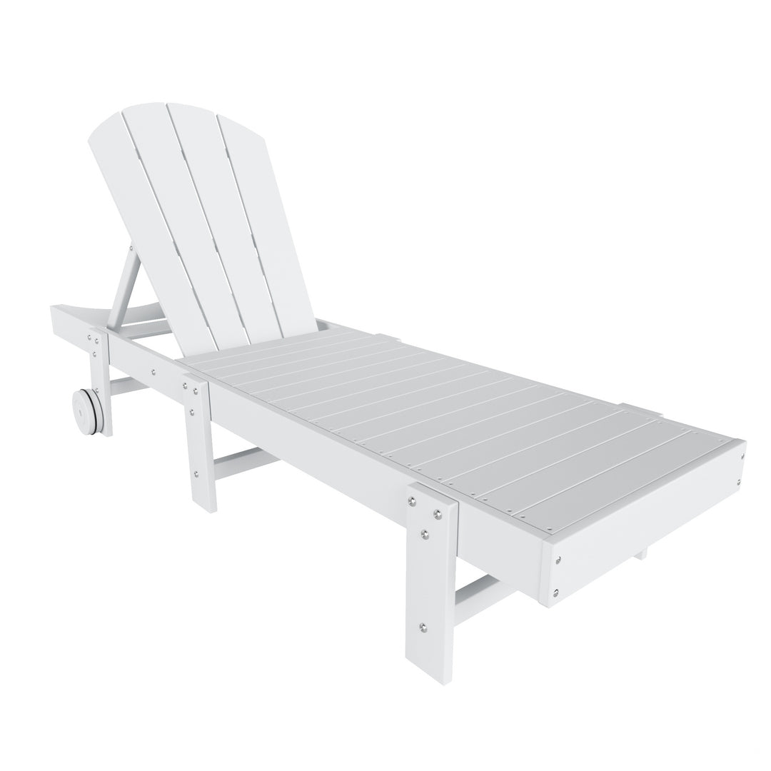 Malibu 2 Piece Adirondack Poly Reclining Chaise Lounge With Wheels