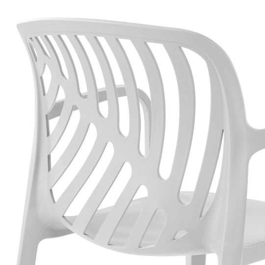 Playa Outdoor Modern Stackable Patio Dining Armchairs (Set of 2)