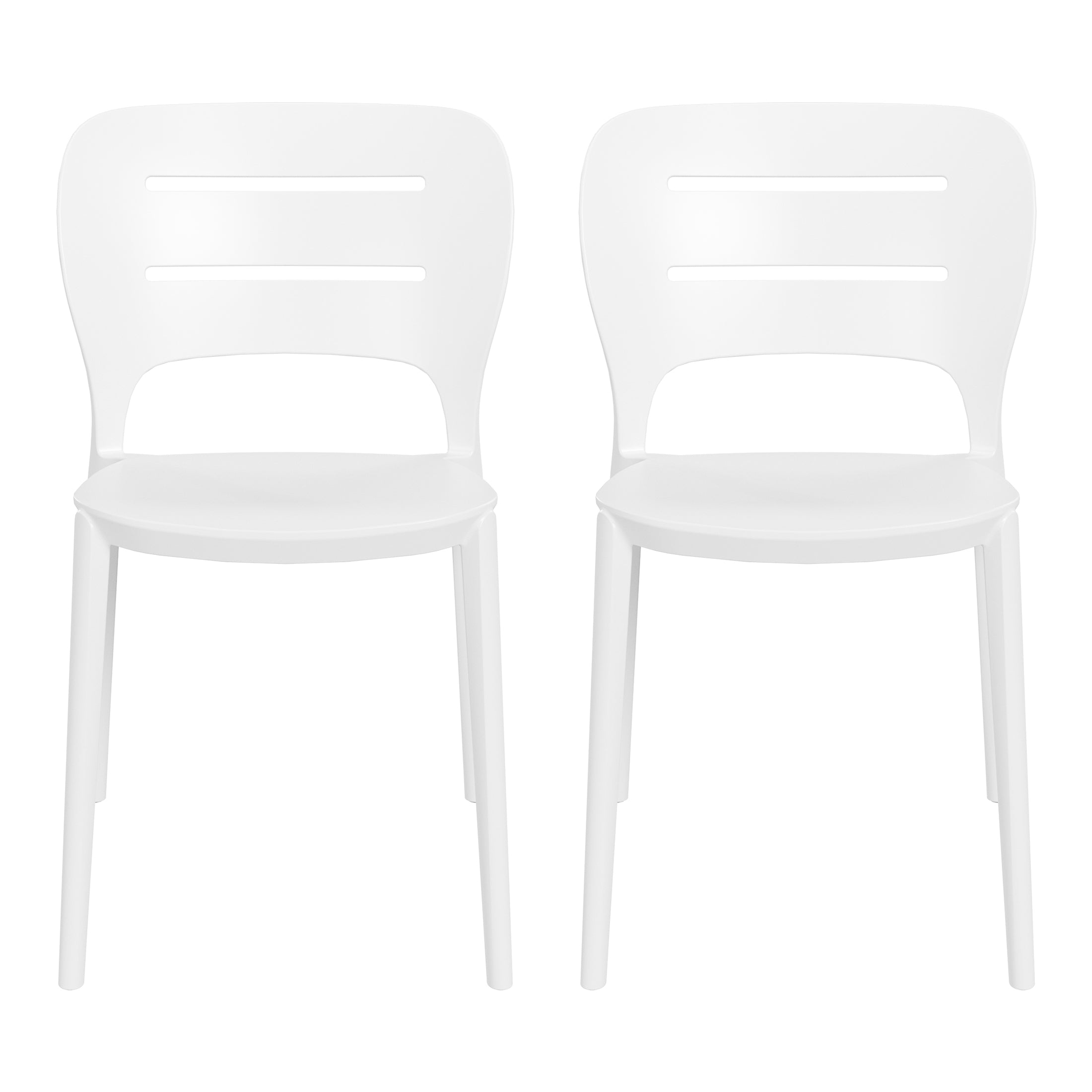 Playa Outdoor Modern Stackable Plastic Patio Dining Side Chairs (Set of 2)