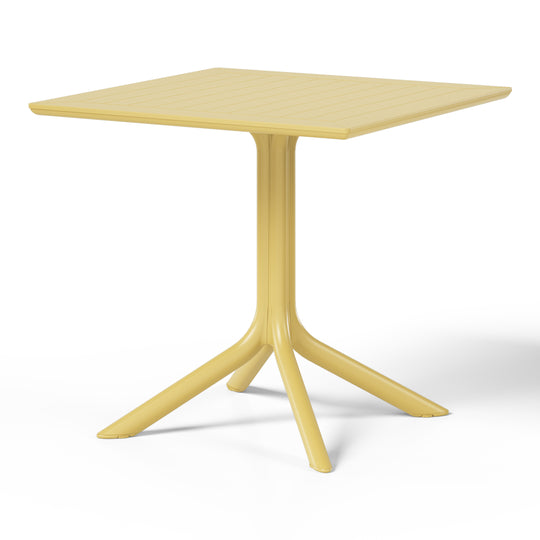 Playa 5-Piece Resin Square Patio Dining Table Set with Stackable Patio Dining Chairs