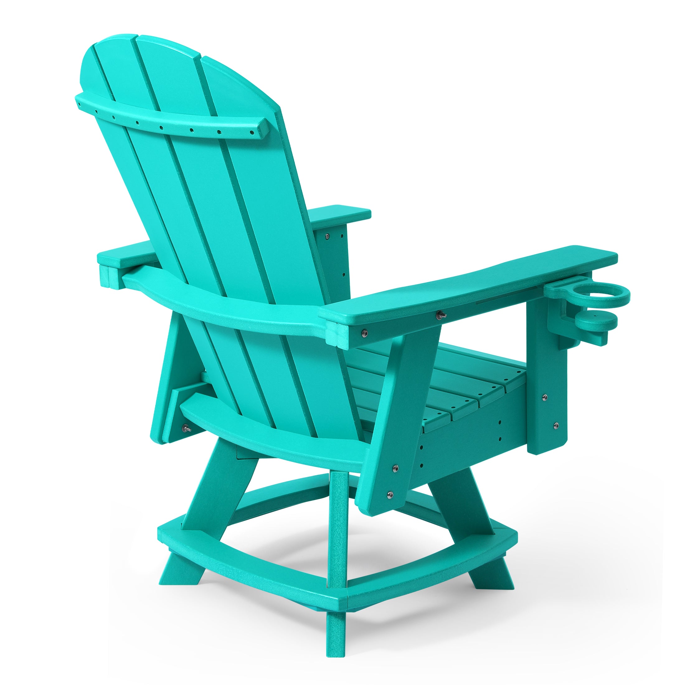 Malibu Outdoor HDPE Swivel Adirondack Patio Dining Chair With Cup Holder