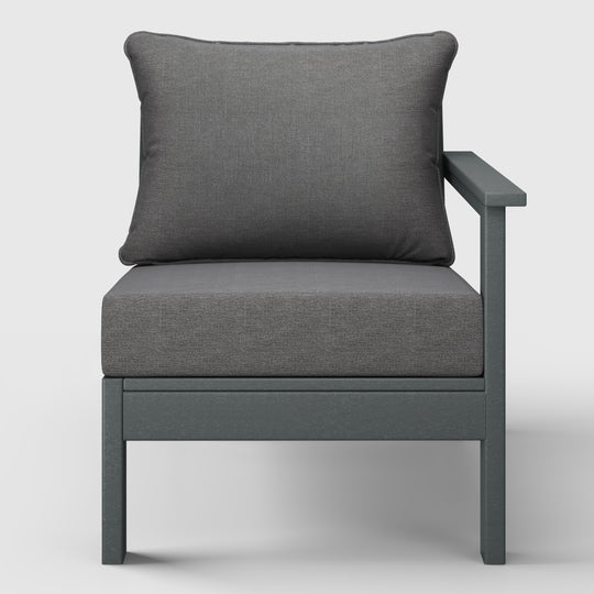 Avalon Outdoor Patio HDPE Right Arm Sectional Corner Club Chair with Patio Cushions