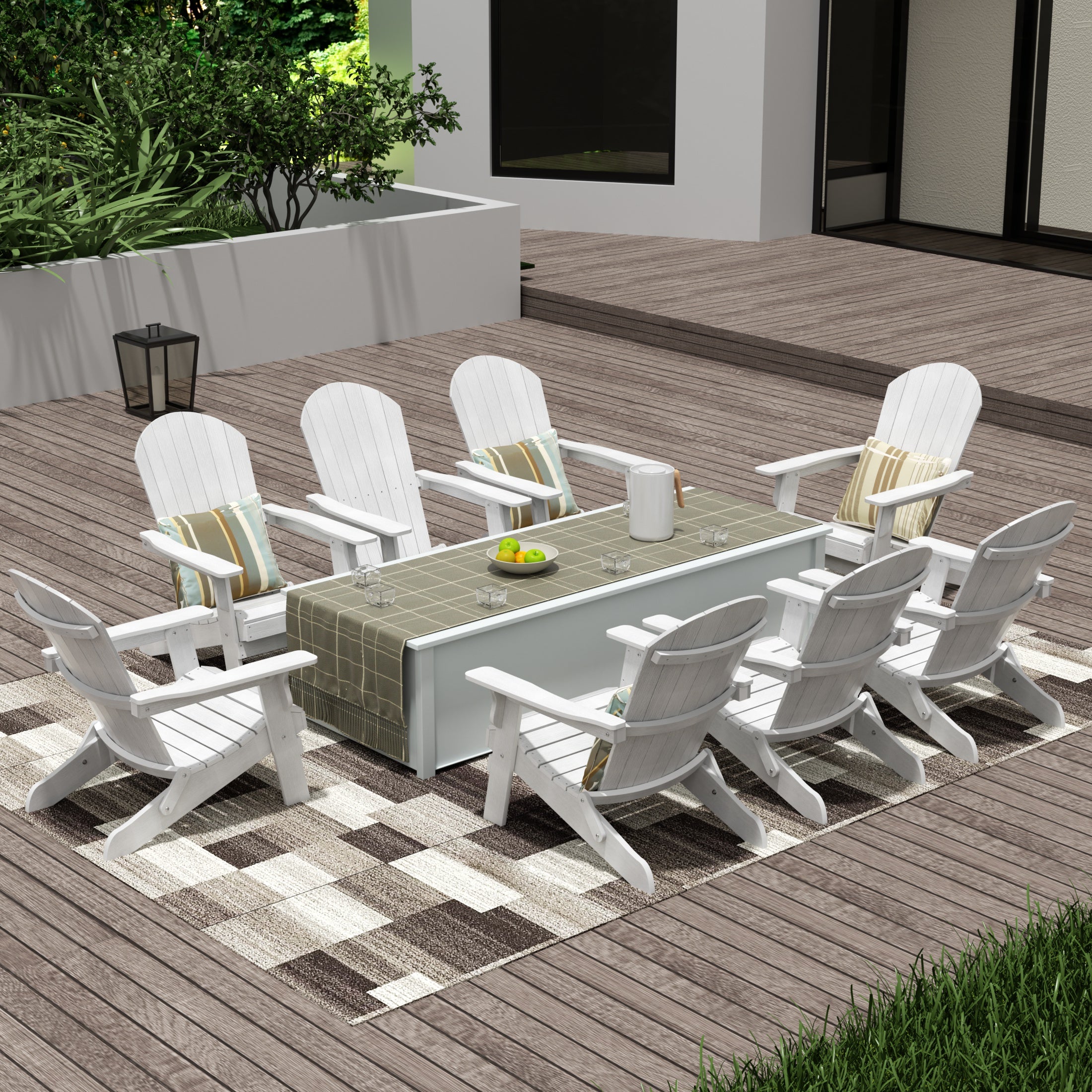 Tuscany Outdoor Folding Adirondack Seashell Chair (Set of 8)