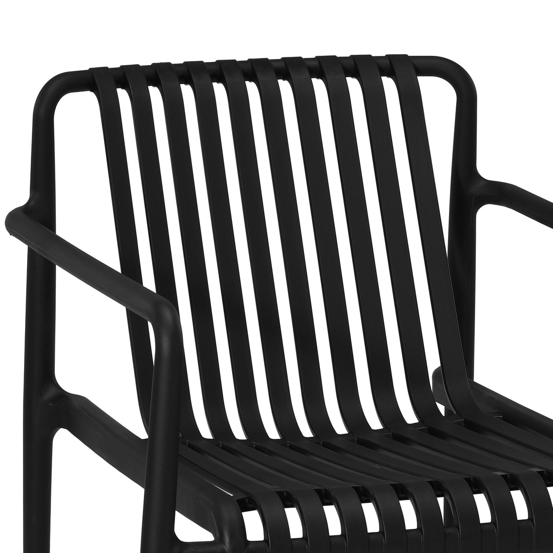Playa Outdoor Modern Stackable Plastic Patio Club Armchairs (Set of 2)