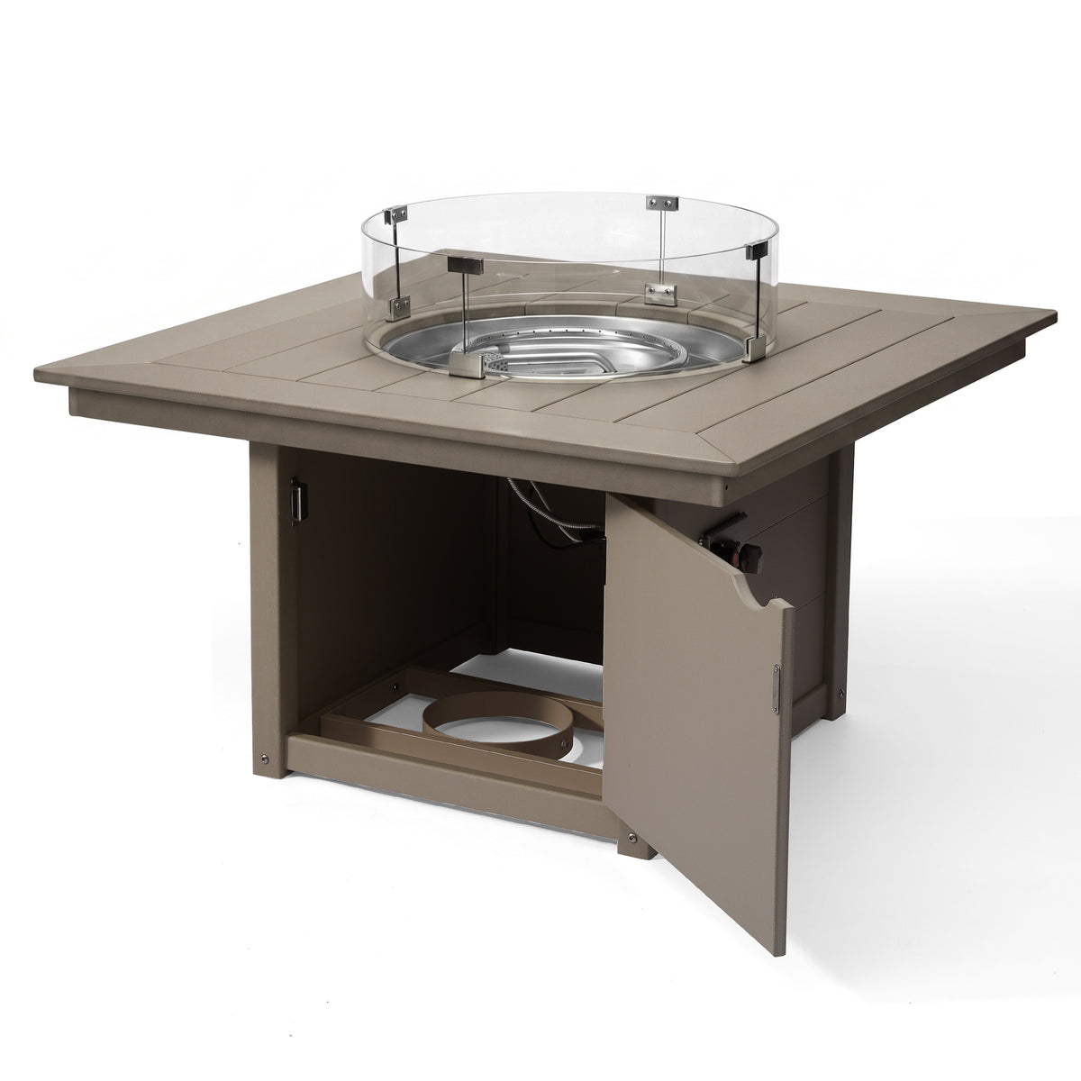 Helios 42" Modern Outdoor Patio Propane Square Fire Pit Table