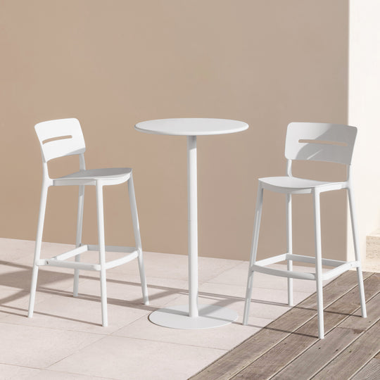 Playa 3-Piece Outdoor Adjustable Round Bar Height Patio Table Dining Set