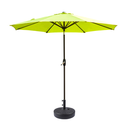 Paolo 9 ft. Patio Umbrella with Black Round Weight Base Kit