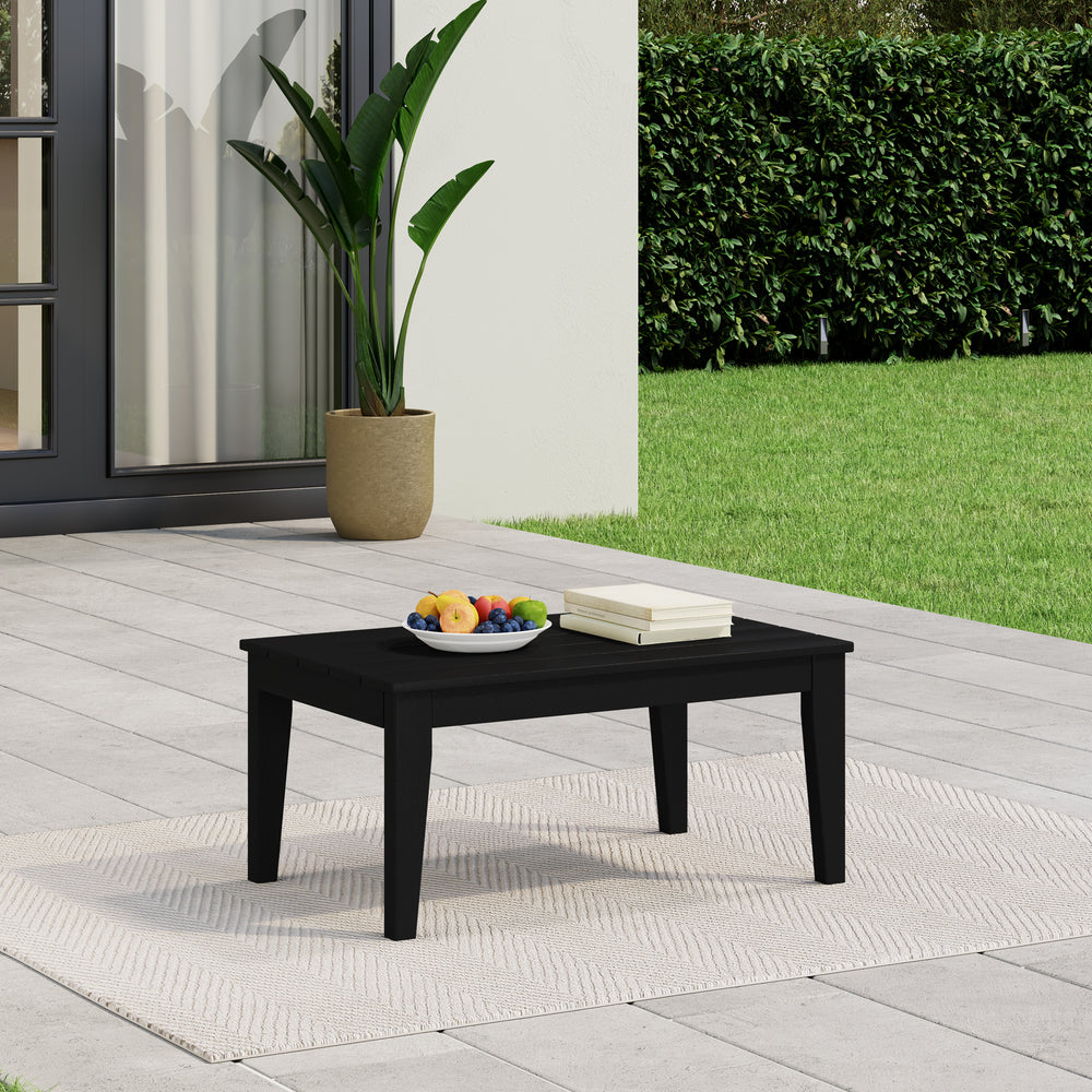 Malibu Low Outdoor HDPE Patio Rectangle Coffee Table