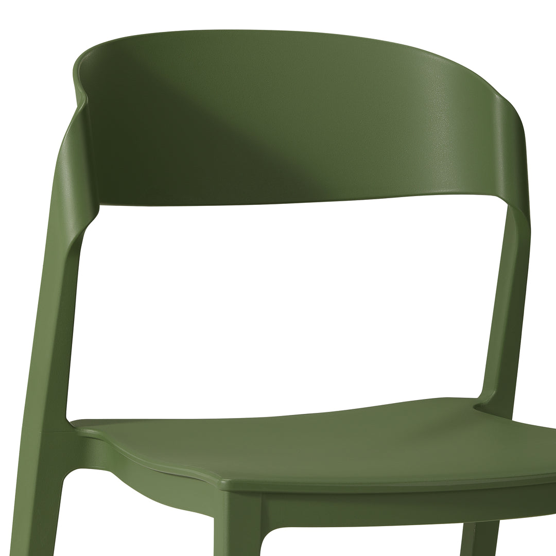 Playa Outdoor Modern Stackable Plastic Patio Bistro Dining Side Chairs (Set of 2)