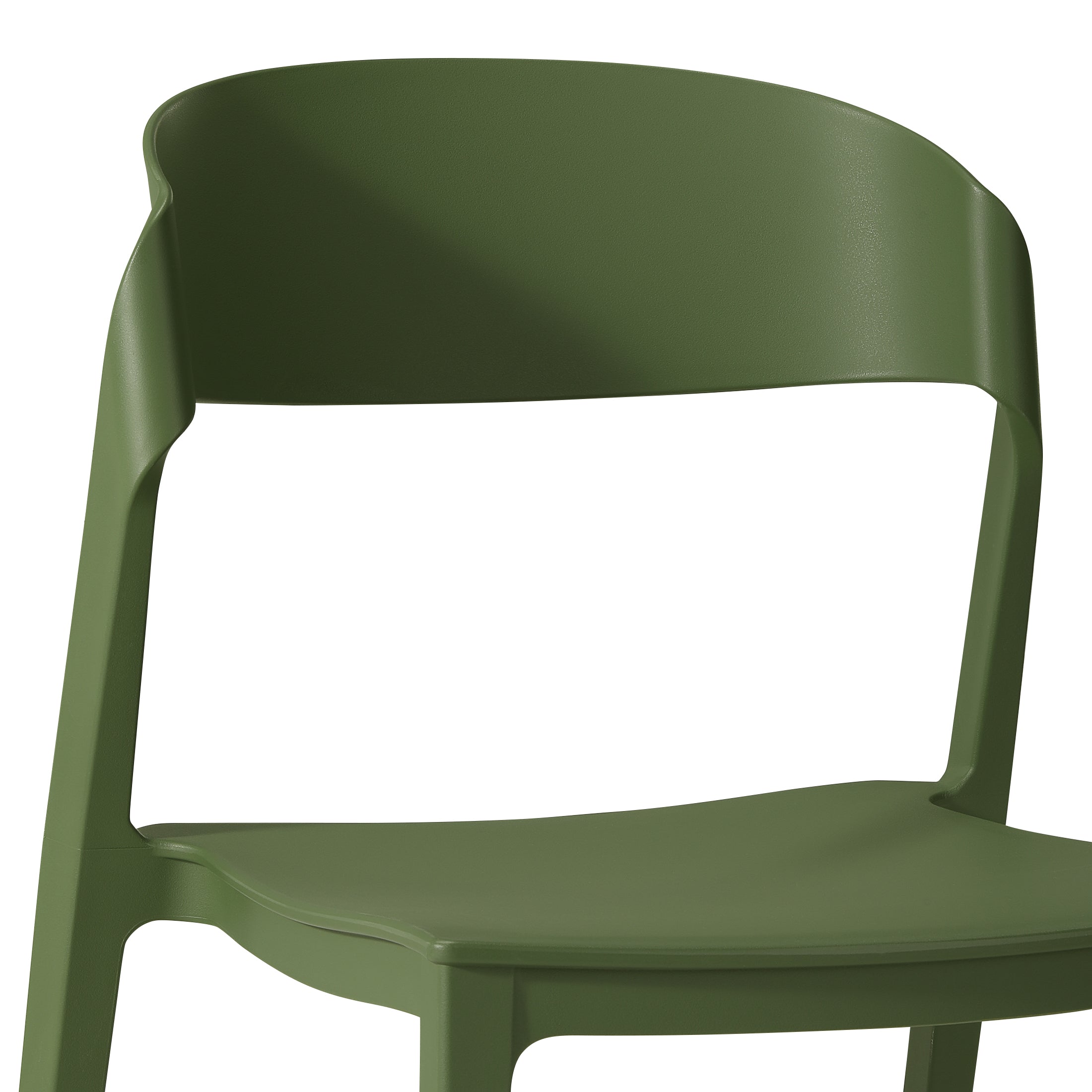 Playa Outdoor Modern Stackable Plastic Patio Bistro Dining Side Chairs (Set of 2)