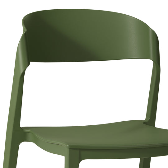 Playa Outdoor Modern Stackable Plastic Patio Bistro Dining Side Chairs (Set of 2)