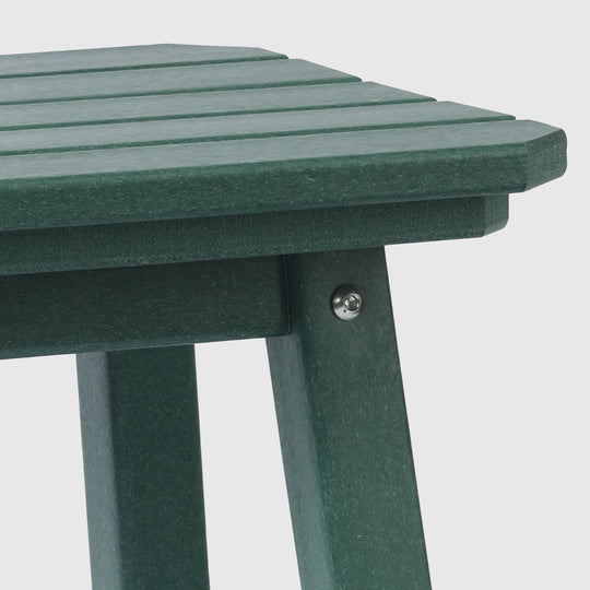 Malibu 24" HDPE Outdoor Patio Counter High Backless Square Bar Stool