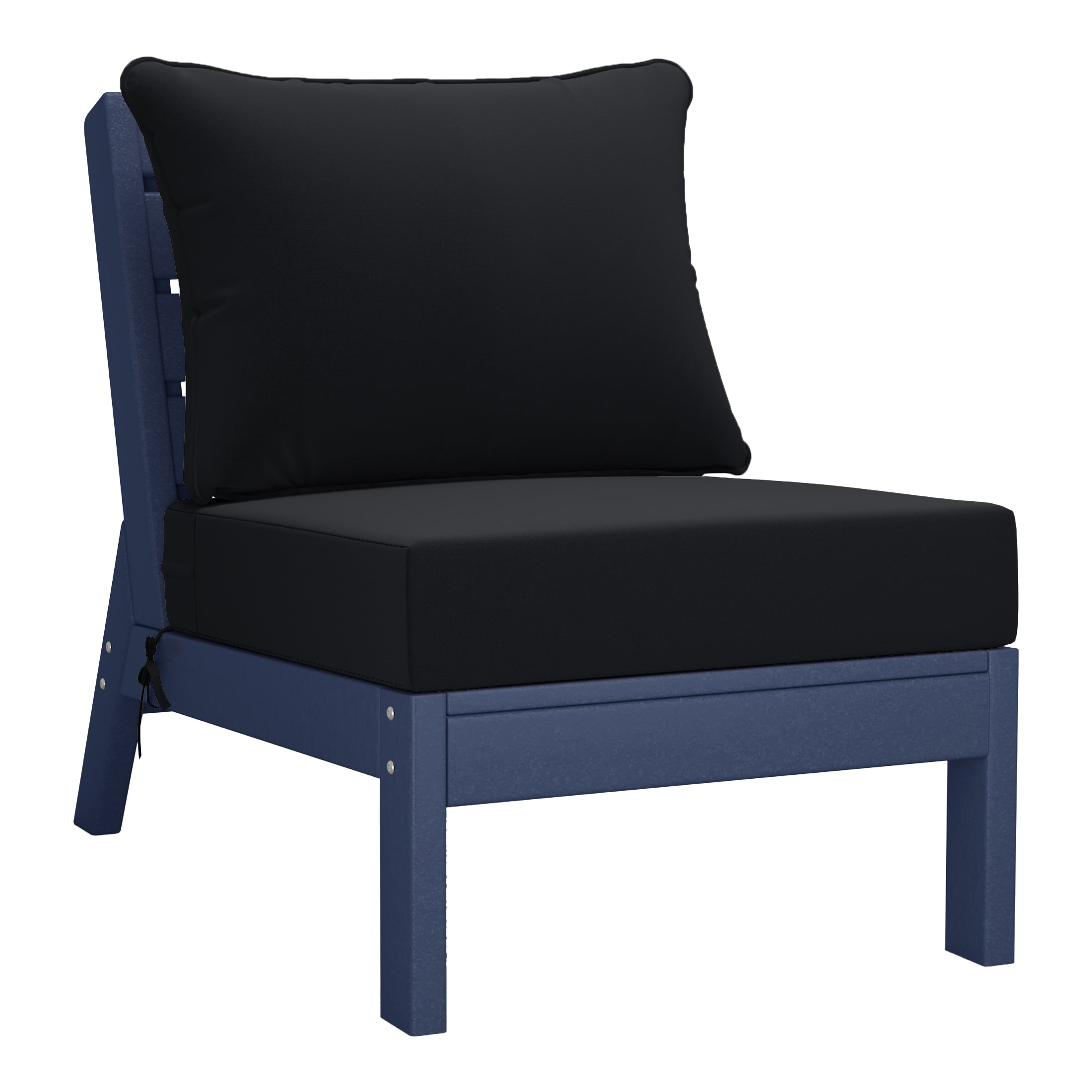 Avalon Outdoor 6-Piece Modular Sectional Patio Furniture Sofa Set in Navy Blue Frame
