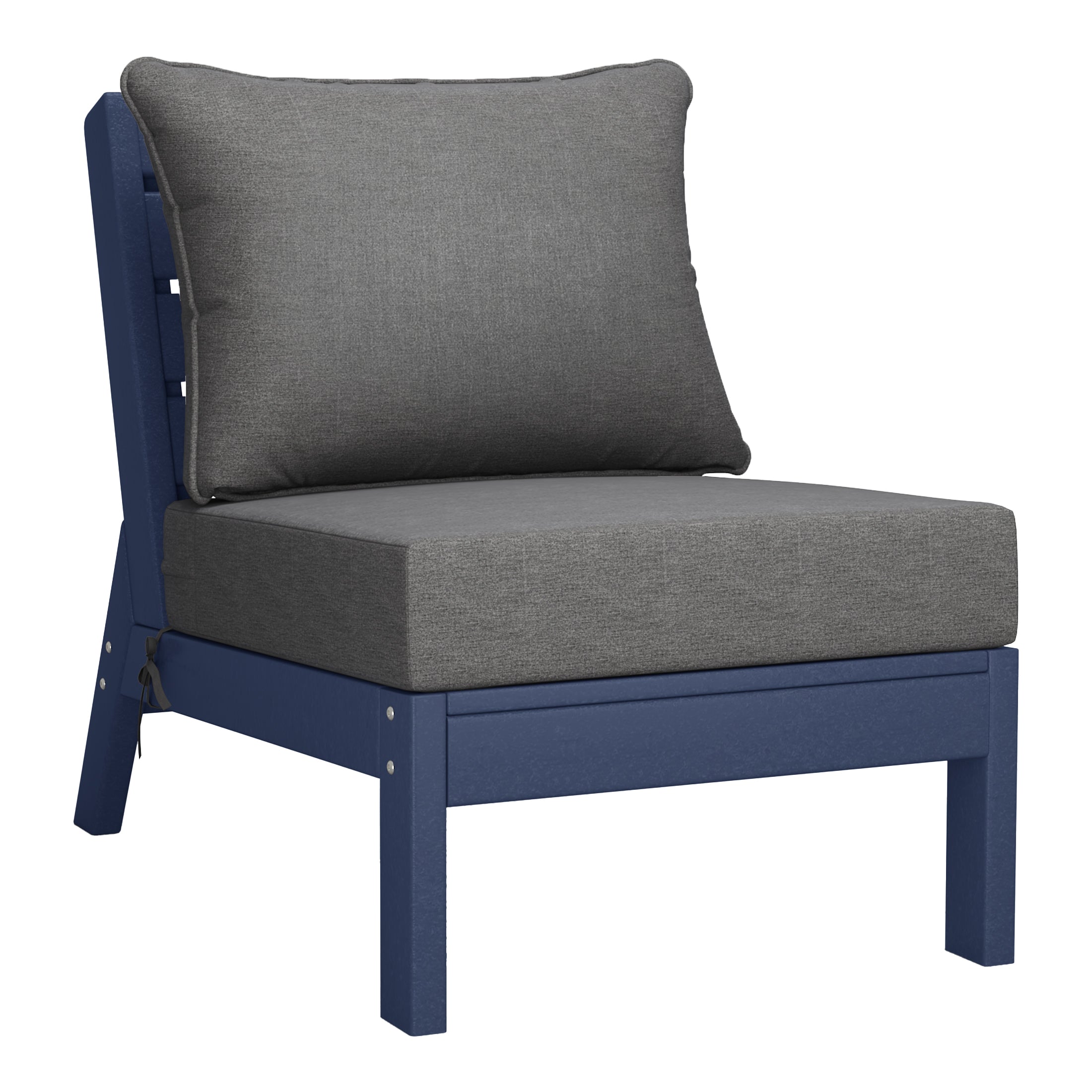 Avalon Outdoor 6-Piece Modular Sectional Patio Furniture Sofa Set in Navy Blue Frame