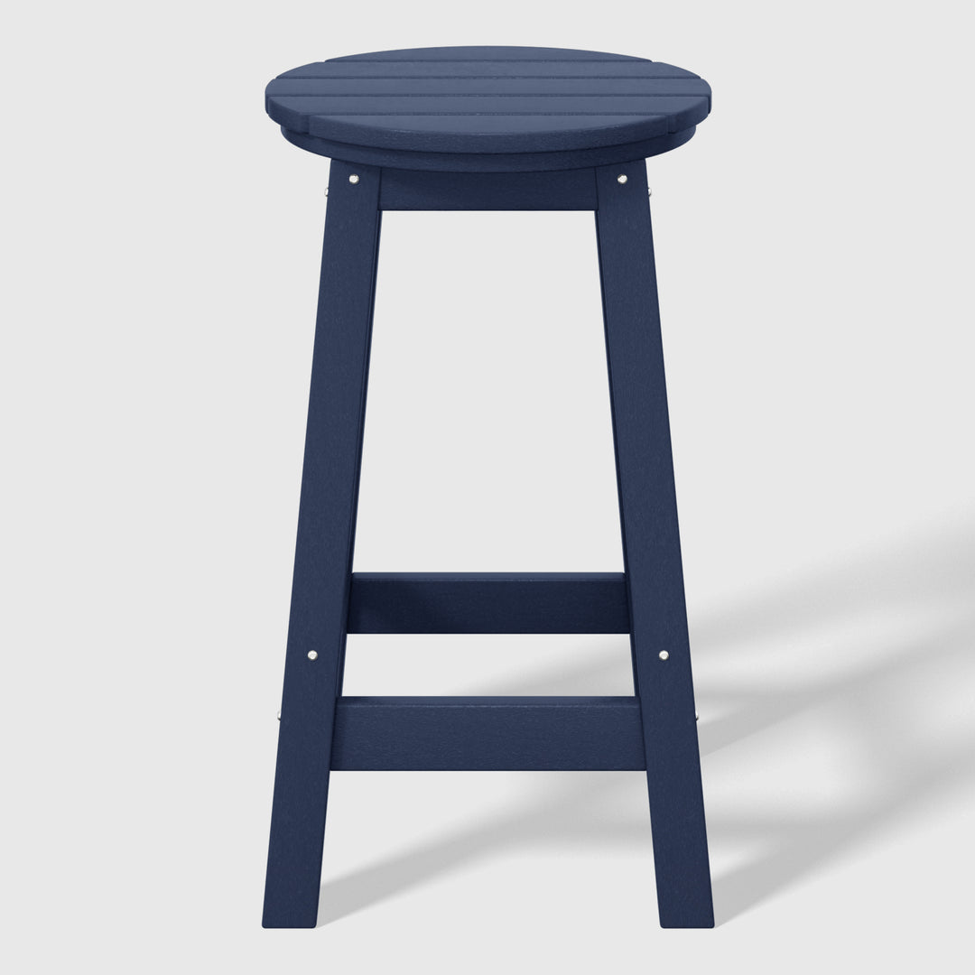 Malibu 24" HDPE Outdoor Patio Round Counter Height Bar Stool Set of 2