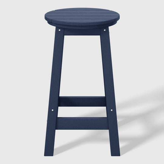 Malibu 24" HDPE Outdoor Patio Round Counter Height Bar Stool Set of 2