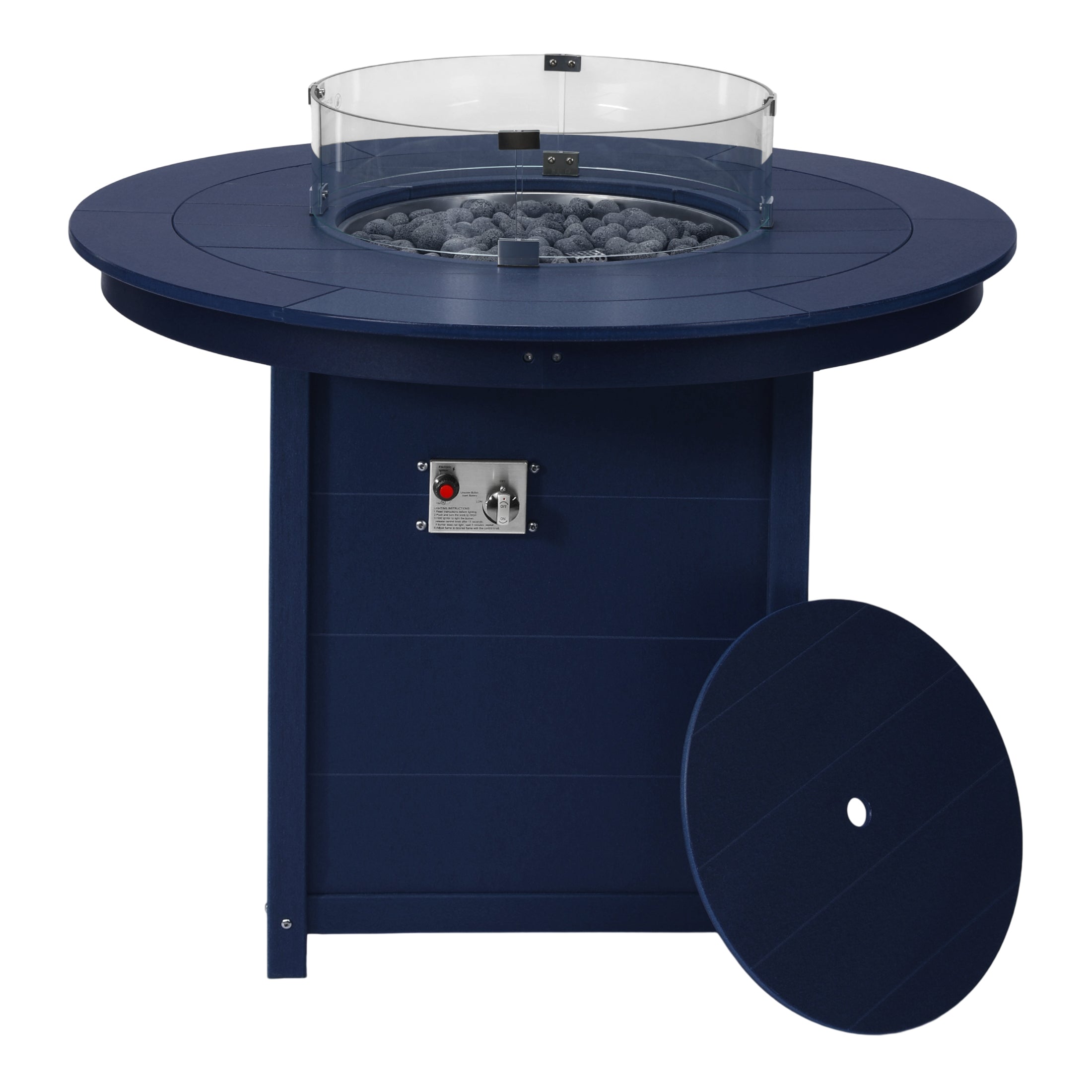 Helios 47" Modern Outdoor Patio Propane Round Counter Height Fire Pit Table