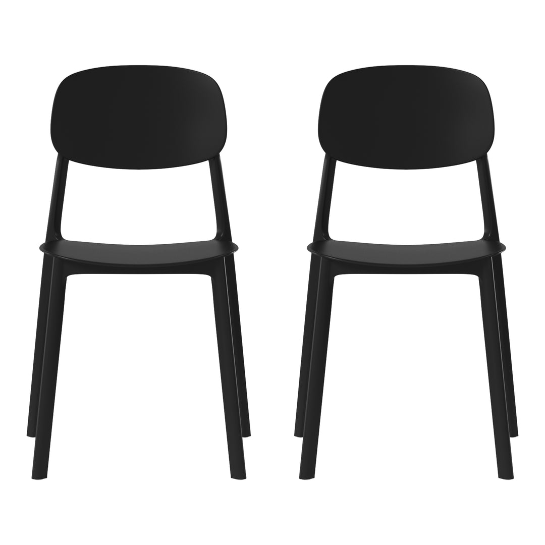 Playa Modern Stackable Polypropylene Plastic Patio Dining Chair (Set of 2)