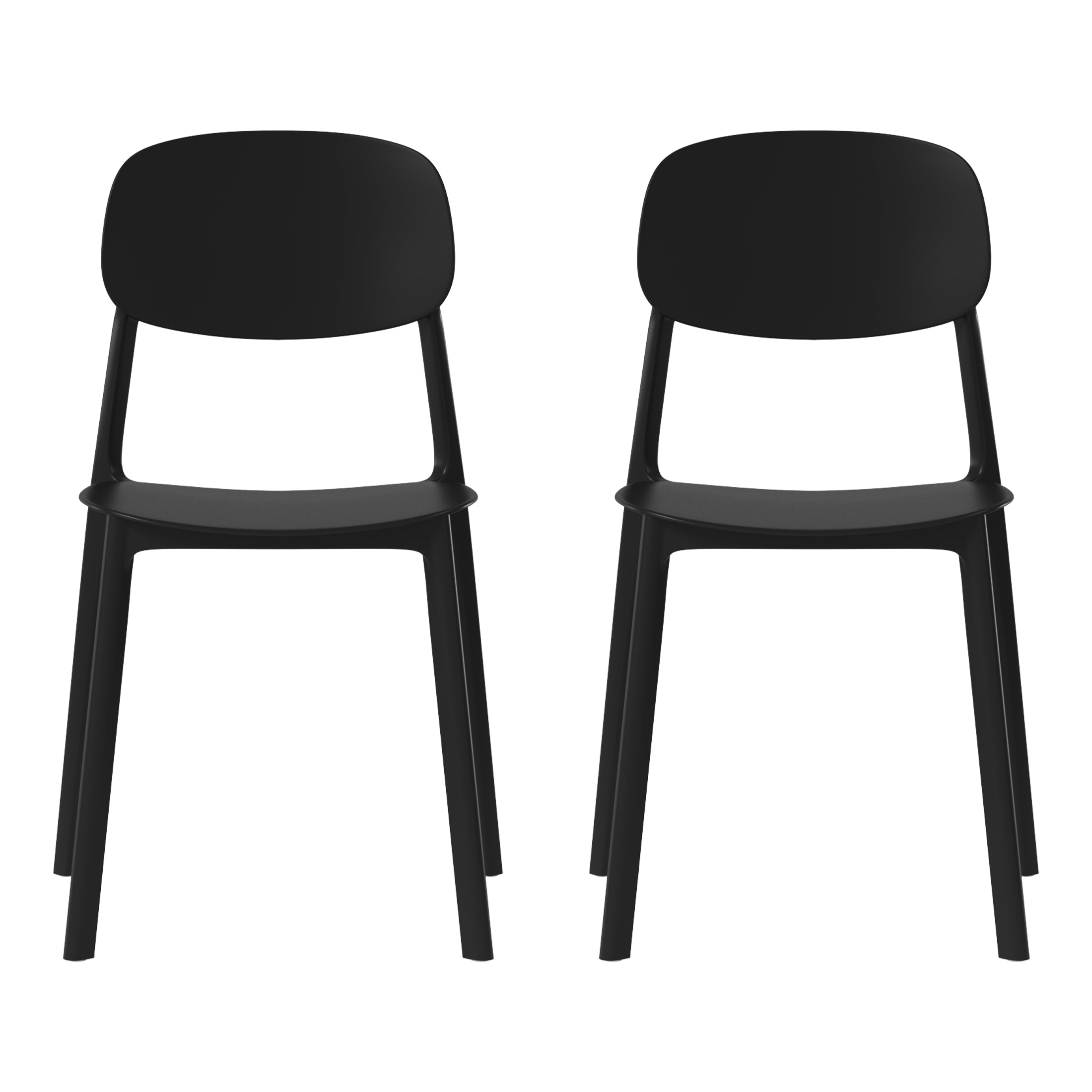 Playa Modern Stackable Polypropylene Plastic Patio Dining Chair (Set of 2)