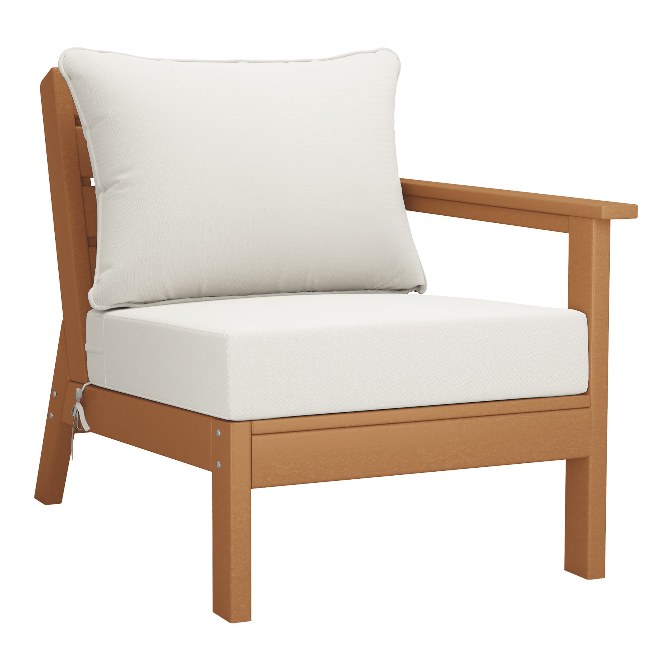 Avalon Outdoor 6-Piece Modular Sectional Patio Furniture Sofa Set in Teak Color Frame